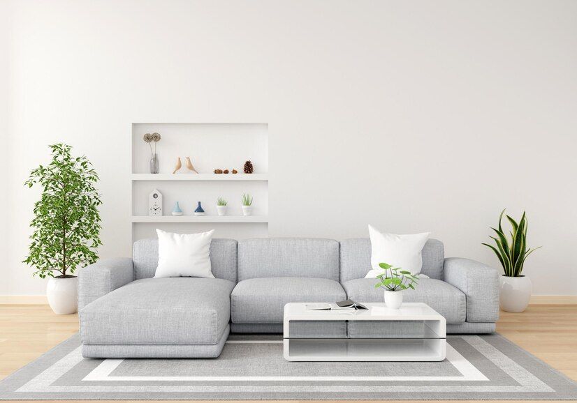 Gray Sofa White Living Room With Copy Space 43614 909